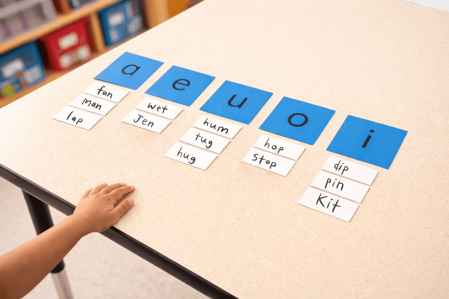 Vowel sorting activity for structured literacy